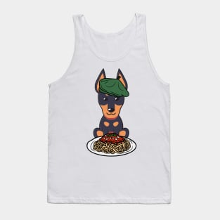 Dog eating Spaghetti - alsatian Tank Top